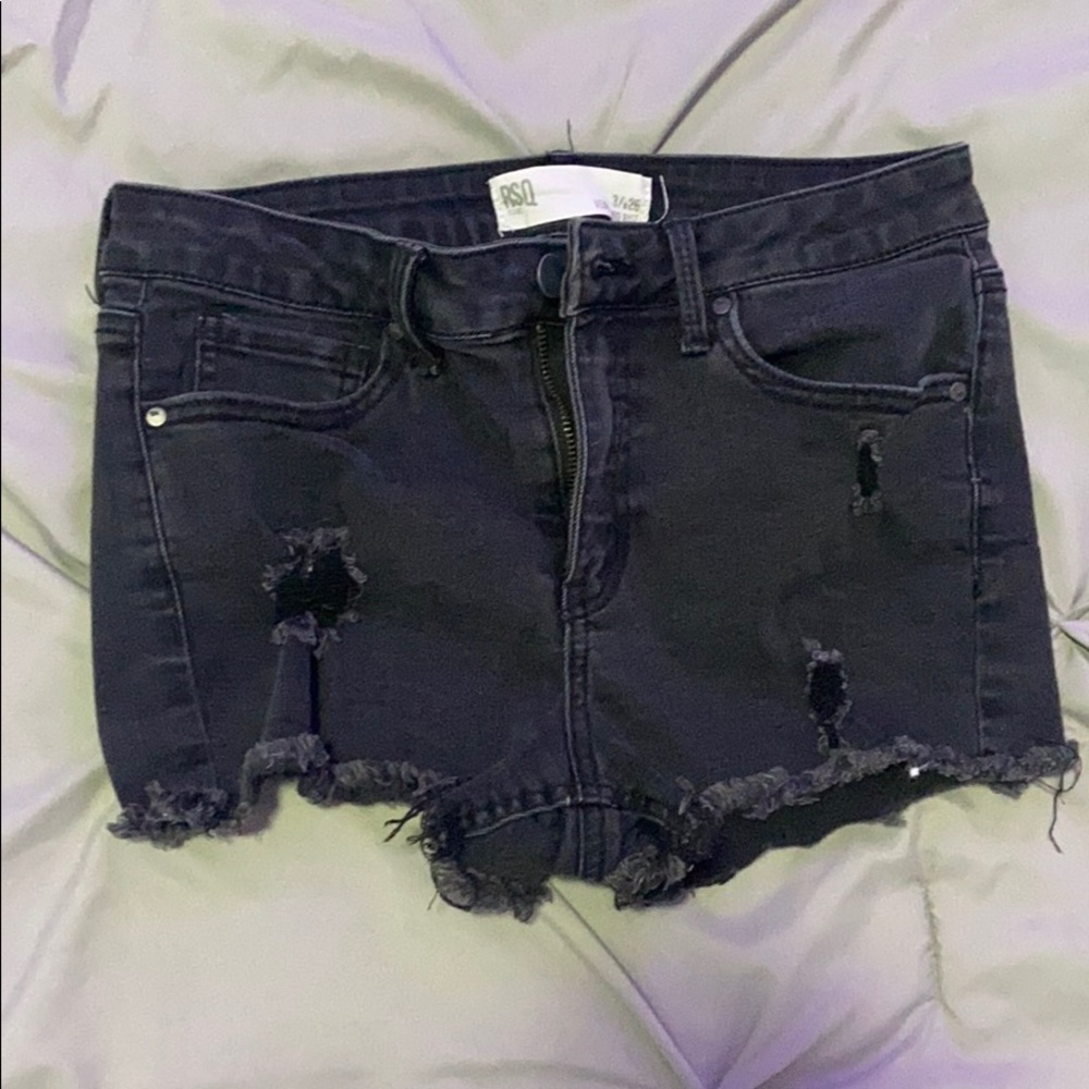 Black denim Shorts